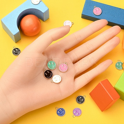 18Pcs 9 Colors Alloy Enamel Charms ENAM-YW0001-97-1