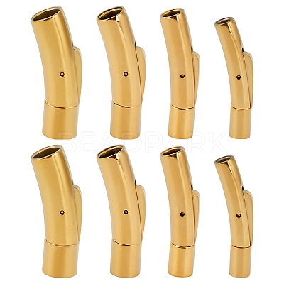 8Pcs 4 Styles Stainless Steel Bayonet Clasps STAS-DR0001-15G-1