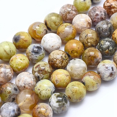 Natural Yellow Opal Beads Strands G-I213-18-10mm-1