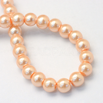 Baking Paint Pearlized Glass Pearl Round Bead Strands HY-Q003-4mm-18-1