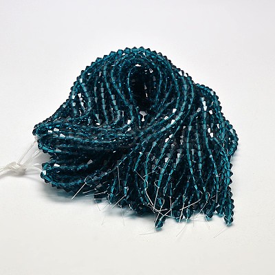 Imitate Austrian Crystal Bicone Glass Beads Strands X-GLAA-F029-4x4mm-01-1