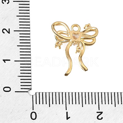 Brass Micro Pave Clear Cubic Pendants CU-CBA1682-06D-G-1