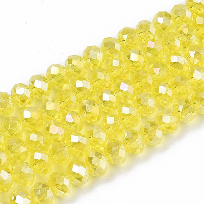 Electroplate Glass Beads Strands EGLA-A034-T6mm-B21-1