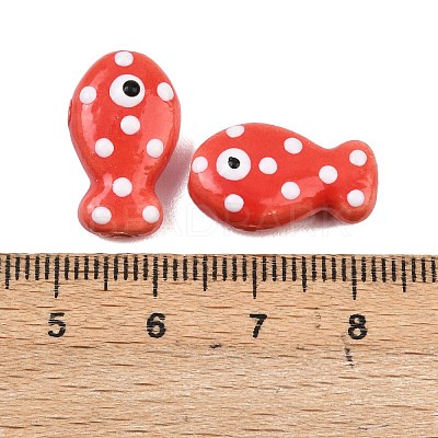 Handmade Porcelain Beads X-PORC-B009-03O-1