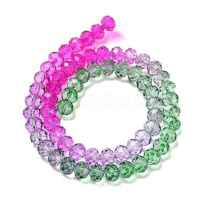 Transparent Painted Glass Beads Strands X1-DGLA-A034-T6mm-A06-1