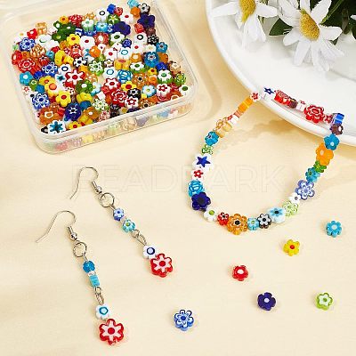 3 Strands 3 Style Handmade Millefiori Glass Bead Strands LAMP-OC0001-50B-1