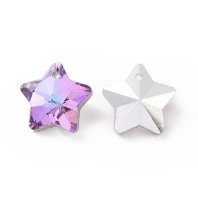 Electroplate Glass Charms GLAA-H104-A03-1