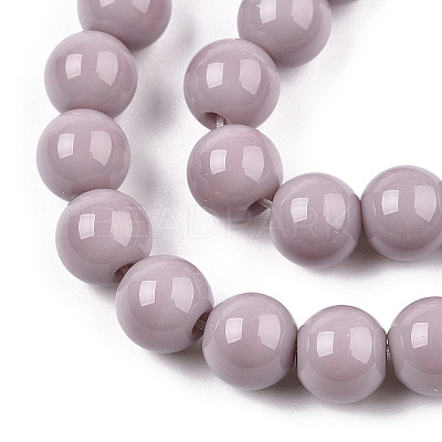 Opaque Solid Color Glass Beads Strands LS-GLAA-T032-P6mm-07-1