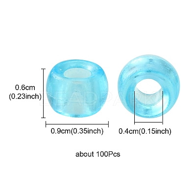 Transparent Acrylic European Beads MACR-YW0002-17-1