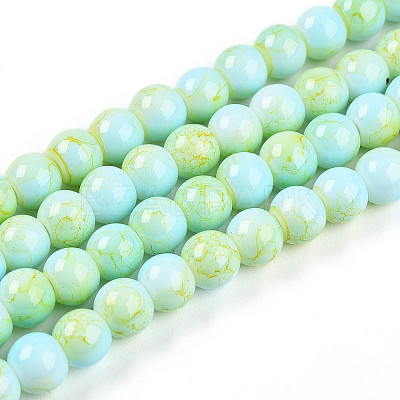 Baking Paint Glass Beads Strands DGLA-N003-6mm-C04-1