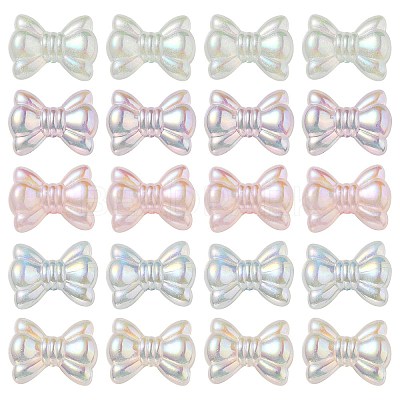 UV Plating Luminous Transparent Acrylic Beads OACR-P010-08-1
