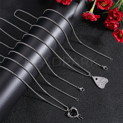 10Pcs 304 Stainless Steel Box Chain Necklaces NJEW-BBC0001-11A-1