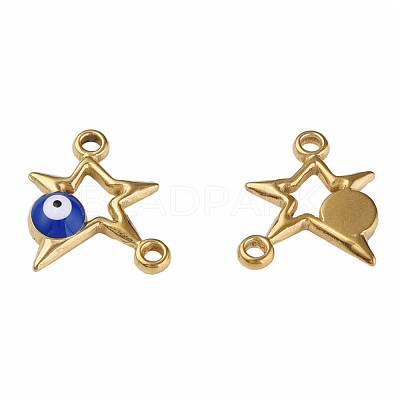 304 Stainless Steel Enamel Connector Charms STAS-N087-62-03G-1