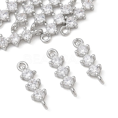 SHEGRACE Brass Pave Clear Cubic Zirconia Connector Charms XGRQ7H568-952P-1