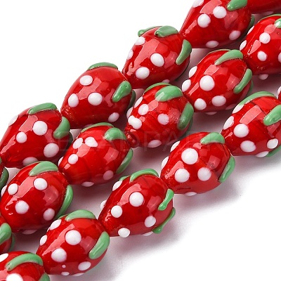 Handmade Lampwork Beads Strands X-LAMP-R109B-15A-1
