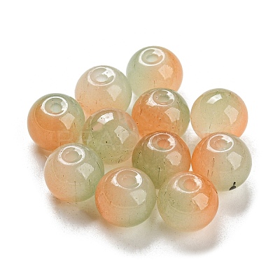 Two Tone Spray Painting Glass Beads GLAA-L046-03B-1