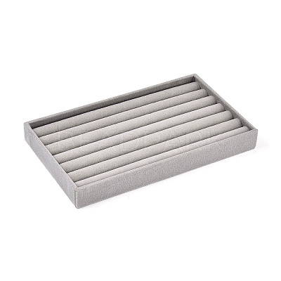 6-Slot Rectangle Velvet Wedding Ring Storage Display Trays AJEW-WH0471-129A-01-1