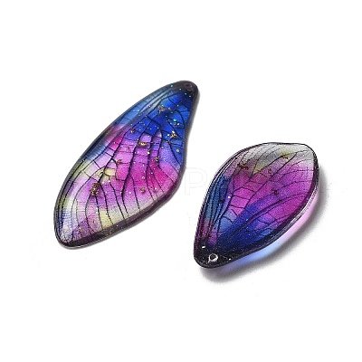 4Pcs Transparent Epoxy Resin Butterfly Wings Pendants RESI-C057-04C-1