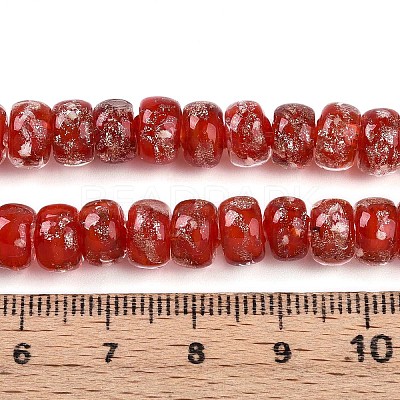 Luminous Handmade Gold Foil Glass Beads Strands FOIL-N029-02A-07-1