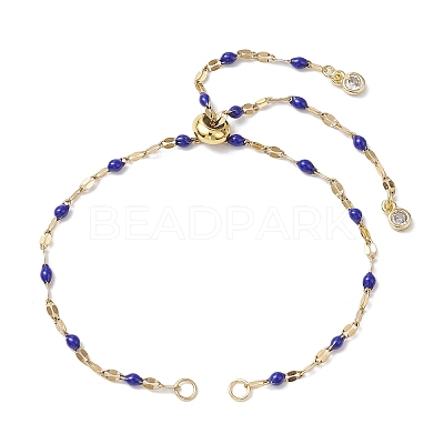 304 Stainless Steel Enamel Dapped Chains Slider Bracelets Making AJEW-JB01293-1