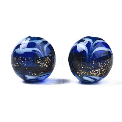 Handmade Gold Sand Lampwork Beads LAMP-N028-001D-1