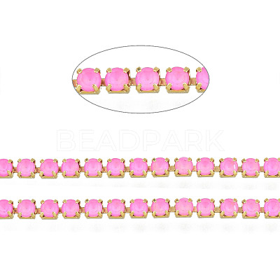 Brass Rhinestone Strass Chains CHC-N017-003B-C06-1
