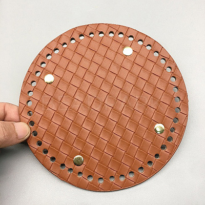 Flat Round Imitation Leather Crochet Bag Bottom PURS-PW0002-010D-1