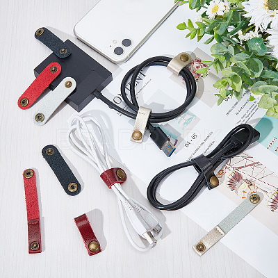 48Pcs 6 Style Cattlehide Cable Straps FIND-CP0001-22-1