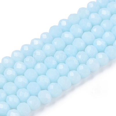 Opaque Solid Color Imitation Jade Glass Beads Strands EGLA-A044-P4mm-D06-1
