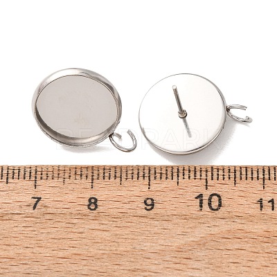 201 Stainless Steel Stud Earring Settings SA-CBAB174-01P-B-1