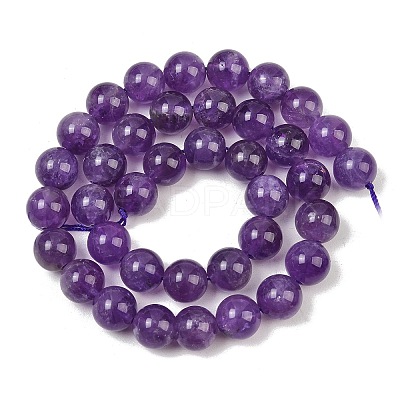 Natural Amethyst Round Bead Strands G-M212-10mm-01A-1