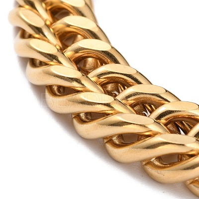Ion Plating(IP) 304 Stainless Steel Cuban Link Chain Bracelets STAS-A028-B064G-A-1