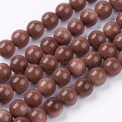 Synthetic Goldstone Bead Strands G-R193-04-10mm-1