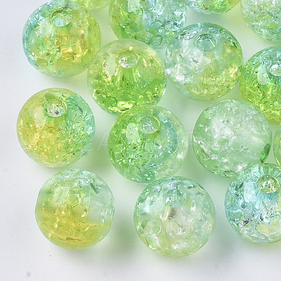 Transparent Crackle Acrylic Beads X-CACR-N002-06-1