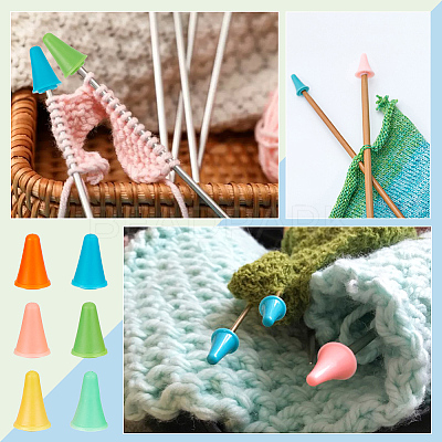 84Pcs 6 Style Rubber Knitting Needle Point Protectors DIY-BC0012-04-1