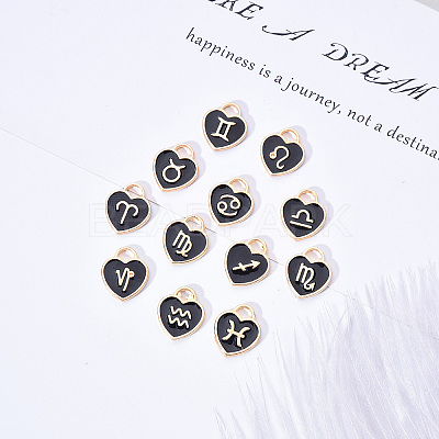 Light Gold Plated Alloy Enamel Pendants ENAM-R055-05B-1