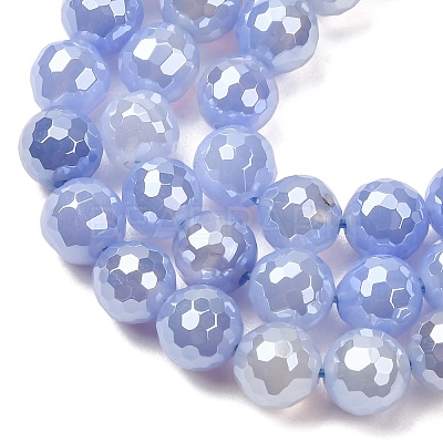 Electroplated Natural Agate Beads Strands G-B191-A07-8mm-16-1
