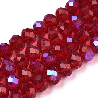 Electroplate Glass Beads Strands EGLA-A034-T8mm-L20-1