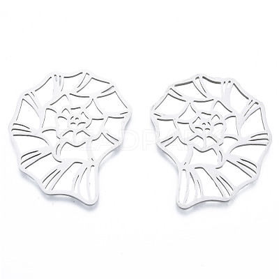 Non-Tarnish 201 Stainless Steel Filigree Joiners Links STAS-N090-LA943-1-1