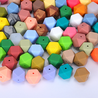 Hexagonal Silicone Focal Beads SI-JX0020A-06-1