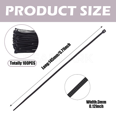 100Pcs Nylon Cable Ties TOOL-TA0001-14E-03-1