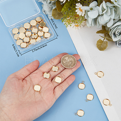 40Pcs 304 Stainless Steel Pendant Cabochon Settings STAS-BBC0006-24A-G-1