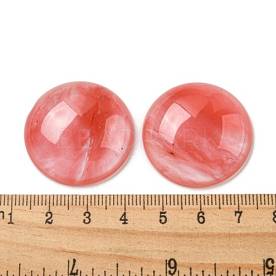 Cherry Quartz Glass Cabochons G-C115-02B-04-1