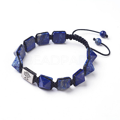 Natural Lapis Lazuli Braided Bead Bracelets BJEW-I273-J08-1