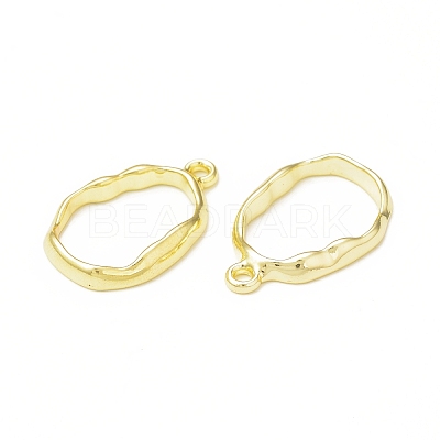 Rack Plating Alloy Oval Open Back Bezel Pendants FIND-G052-41LG-1