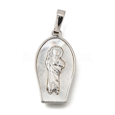 Brass Shell Pendants KK-D328-01P-E-1
