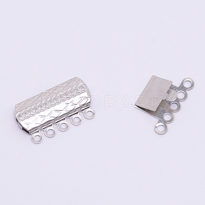 316 Surgical Stainless Steel Box Clasps STAS-WH0009-04P-1