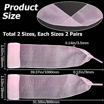 2 Pairs 2 Style Gradient Color Nylon Chiffon Shoe Laces FIND-GF0004-83A-1