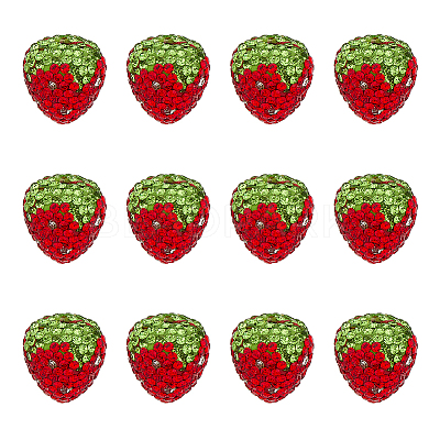 12Pcs Handmade Polymer Clay Rhinestone Beads CLAY-OC0001-07-1