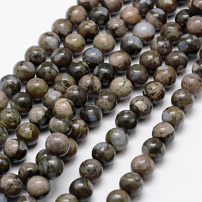 Natural Glaucophane Beads Strands G-K209-04A-6mm-1